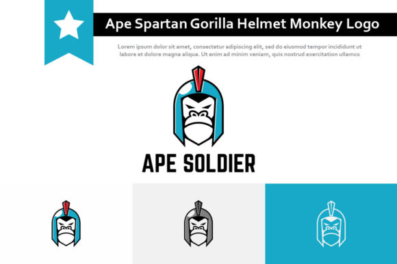 Ape Soldier Spartan Gorilla Helmet Logo: A Bold Design Asset