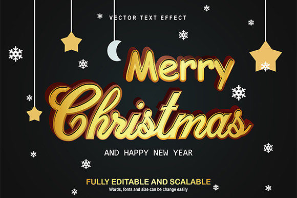 Christmas Editable Text Template: 3D Festive Typography