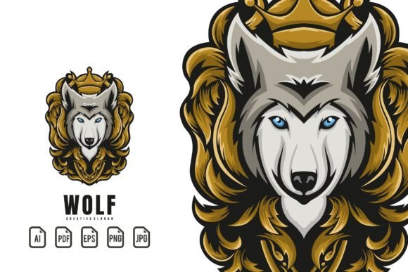 Illustration Wolf Head Vintage: A Bold Logo Template for Modern Brands