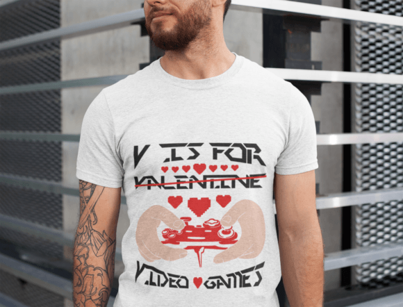 Level Up Your Love: The V is for Valentine Video Games T Shirt