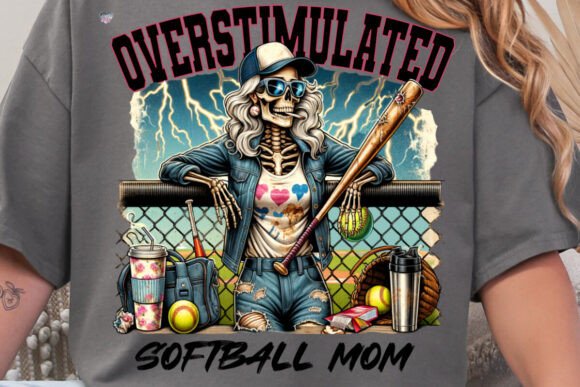 Overstimulated Softball Mom PNG: Capturing Game Day Chaos