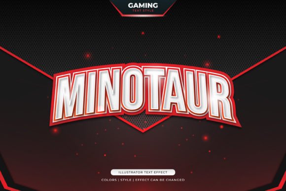 Red Minotaur Text Style Effect for E-Sport Team Identity