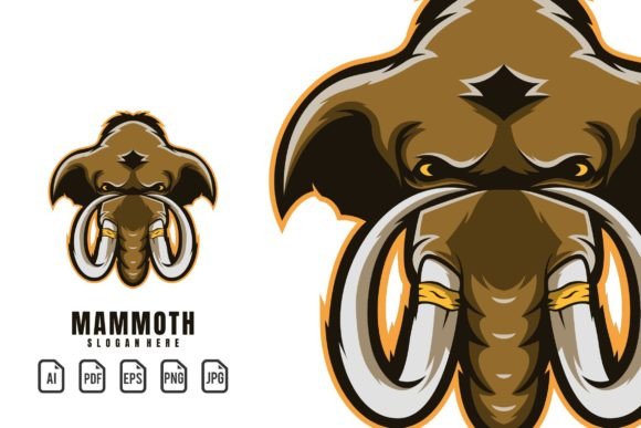 Unleash Prehistoric Power: The Mammoth Mascot Logo Template